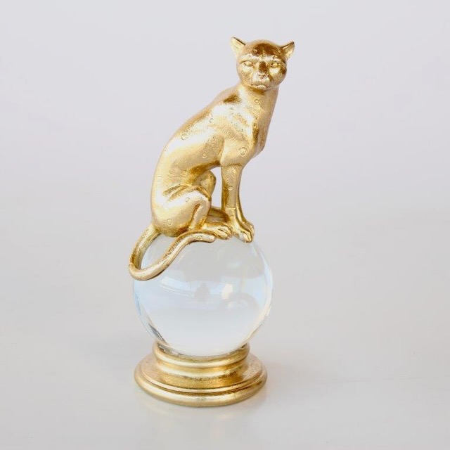Gold Leopard On Glass Ball